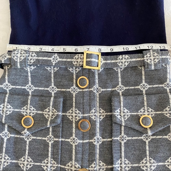 Tory Burch navy belted logo sheath dress - Picture 4 of 11